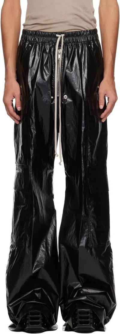 Rick Owens Black Hollywood Cargobelas Cargo Pants In 09 Black