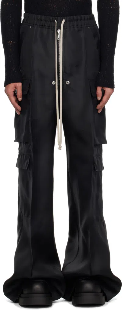 RICK OWENS BLACK HOLLYWOOD CARGOBELAS CARGO PANTS