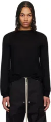 Rick Owens Black Hollywood Cropped Level Biker Round Neck Sweater In 09 Black