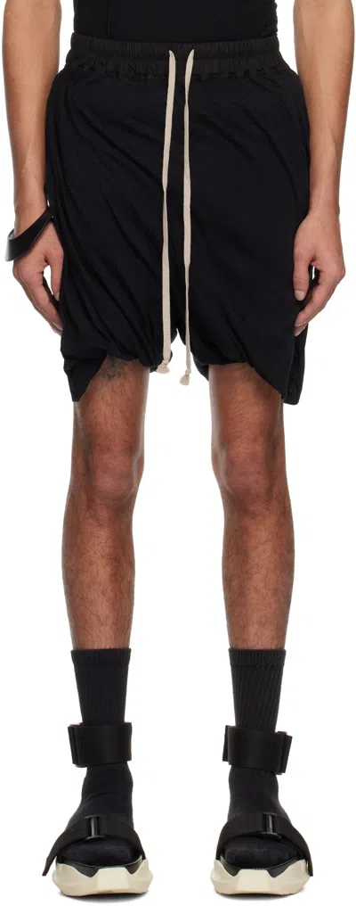 Rick Owens Black Hollywood Dbl Long Boxers Shorts