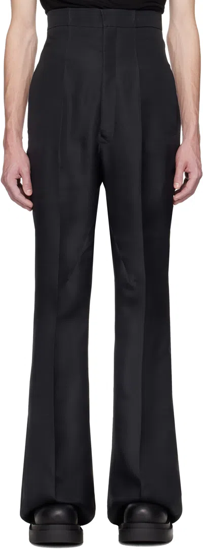 Rick Owens Black Hollywood Dirt Bolan Trousers In 09 Black