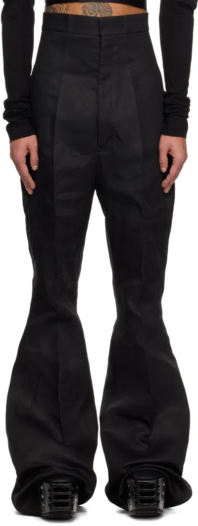 Rick Owens Black Hollywood Dirt Bolan Trousers In 09 Black