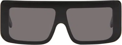 Rick Owens Black Hollywood Documenta Sunglasses In 0909 Black/black