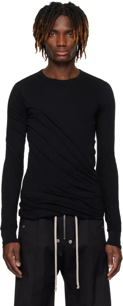 Rick Owens Black Hollywood Double Ls T-shirt In 09 Black