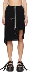 Rick Owens Womens Black Dracca Asymmetric-hem Wool Midi Skirt In 09 Black