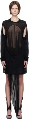 Rick Owens Black Hollywood Drain T-shirt In 0909 Black/black