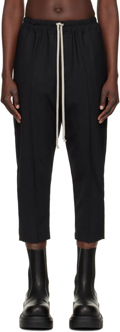 RICK OWENS BLACK HOLLYWOOD DRAWSTRING ASTAIRES LOUNGE PANTS