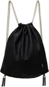 Rick Owens Black Hollywood Drawstring Backpack
