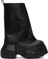 Rick Owens Black Hollywood Flared Mega Tractor Boots In 09 Black