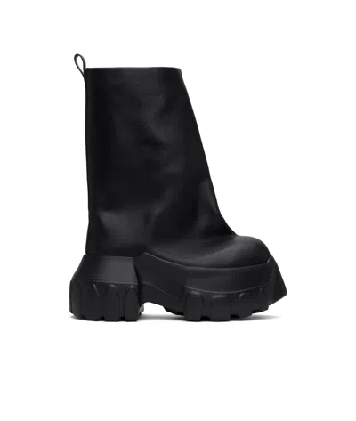 Rick Owens Black Hollywood Flared Mega Tractor Boots In 09 Black