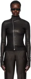 Rick Owens Black Hollywood Gary Leather Jacket In Black