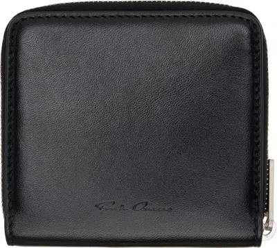 Rick Owens Black Hollywood Glossy Lamb Zipped Wallet