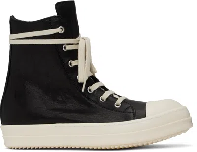 Rick Owens Black Hollywood Goat Leather Sneakers
