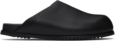 RICK OWENS BLACK HOLLYWOOD GRANOLA MULES