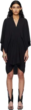 Rick Owens Black Hollywood Half Moon Minidress In 09 Black