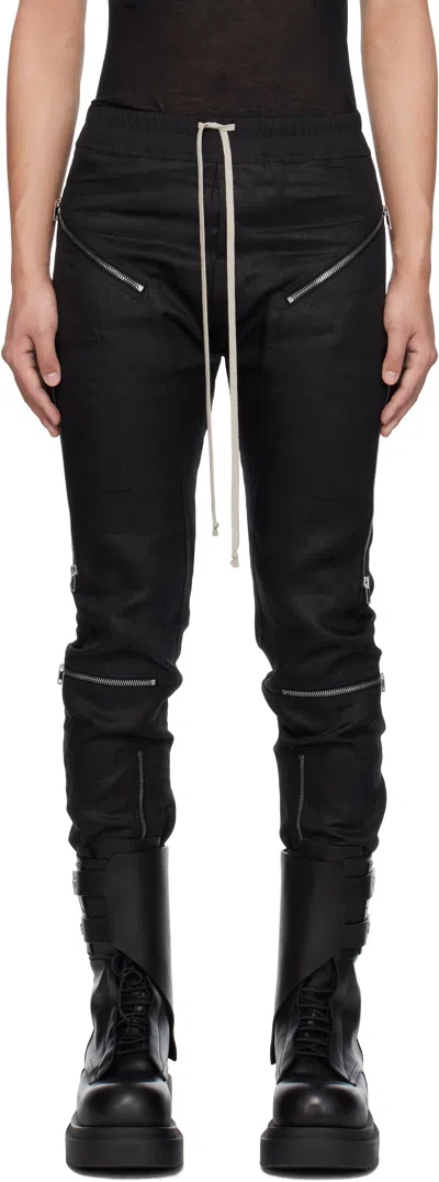 Rick Owens Black Hollywood Headon Trousers In 09 Black