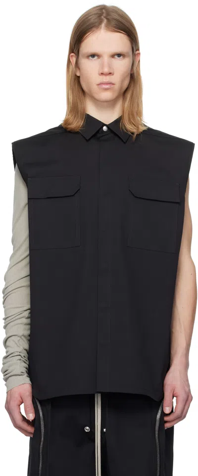 Rick Owens Black Hollywood Heavy Jumbo Sl Shirt In 09 Black