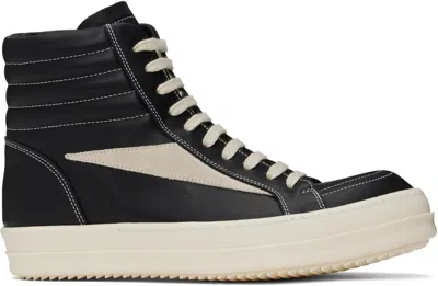 RICK OWENS BLACK HOLLYWOOD HIGH VINTAGE SNEAKS SNEAKERS