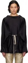 Rick Owens Black Hollywood Hooded Tunic Hoodie In 09 Black