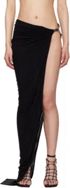 Rick Owens Black Hollywood Hydra Maxi Skirt In Animal Print