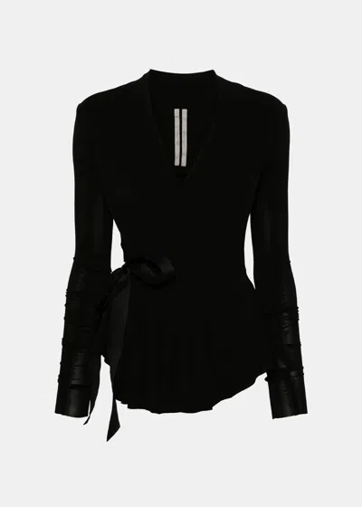 Rick Owens Black Hollywood Jersey Cropped Jacket