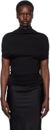 Rick Owens Black Hollywood Jersey Shroud T-shirt In 09 Black