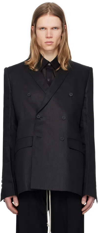 Rick Owens Black Hollywood Jmf Blazer In 09 Black