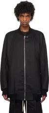 Rick Owens Black Hollywood Jumbo Flight Bomber Jacket In 09 Black