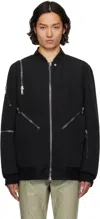 Rick Owens Bonotto Jumbo Headon Oversized Zip-detailed Canvas Bomber Jacket In 09 Black