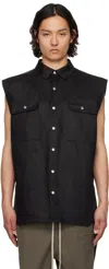 Rick Owens Jumbo Sleeveless Linen Shirt In 09 Black