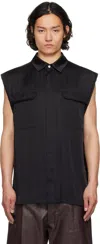 Rick Owens Black Hollywood Jumbo Sl Overshirt In 09 Black