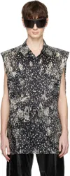 Rick Owens Black Hollywood Jumbo Sl Overshirt In 0908 Black/pearl