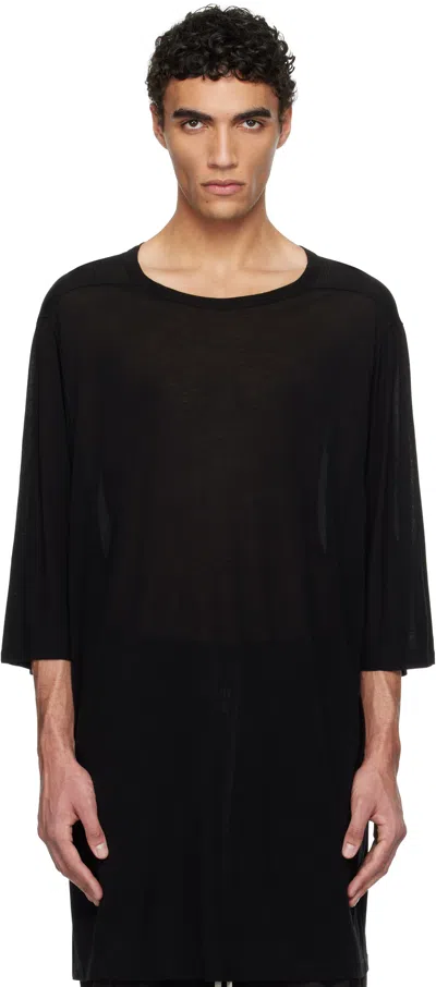 RICK OWENS BLACK HOLLYWOOD JUMBO SS T-SHIRT