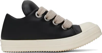 RICK OWENS BLACK HOLLYWOOD JUMBOLACE LOW SNEAKS SNEAKERS