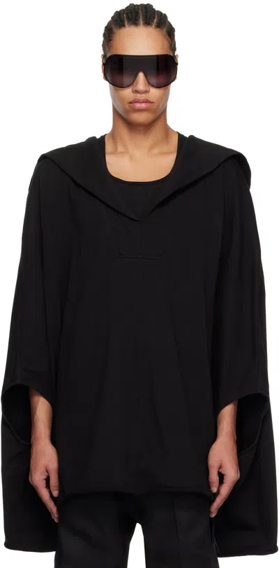 Rick Owens Black Hollywood Kaftan Hoodie