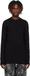 Rick Owens Black Hollywood Level Ls T-shirt In 09 Black