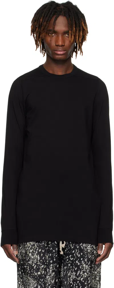 Rick Owens Black Hollywood Level Ls T-shirt In 09 Black