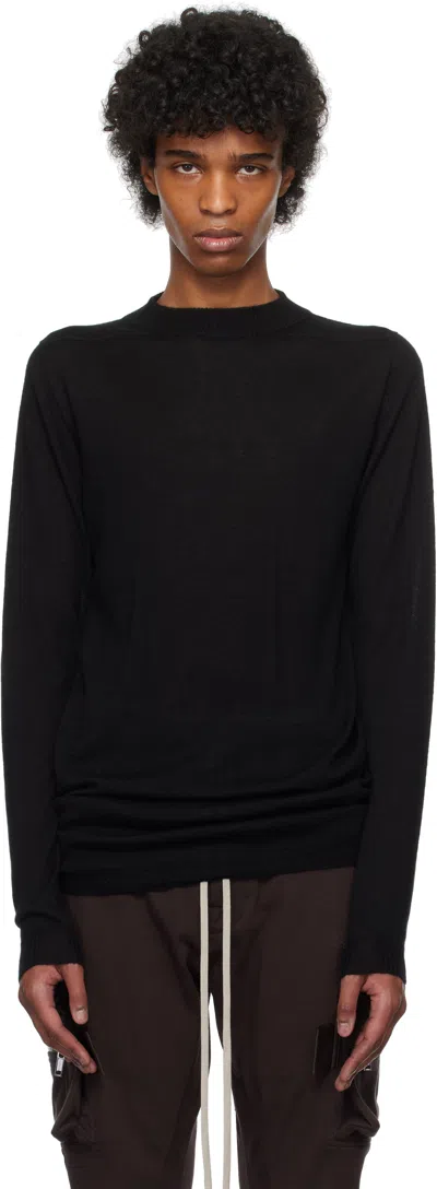 Rick Owens Black Hollywood Level Lupetto Sweater In 09 Black