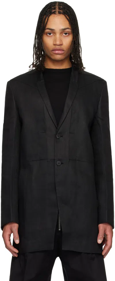 Rick Owens Black Hollywood Lido Blazer In 09 Black