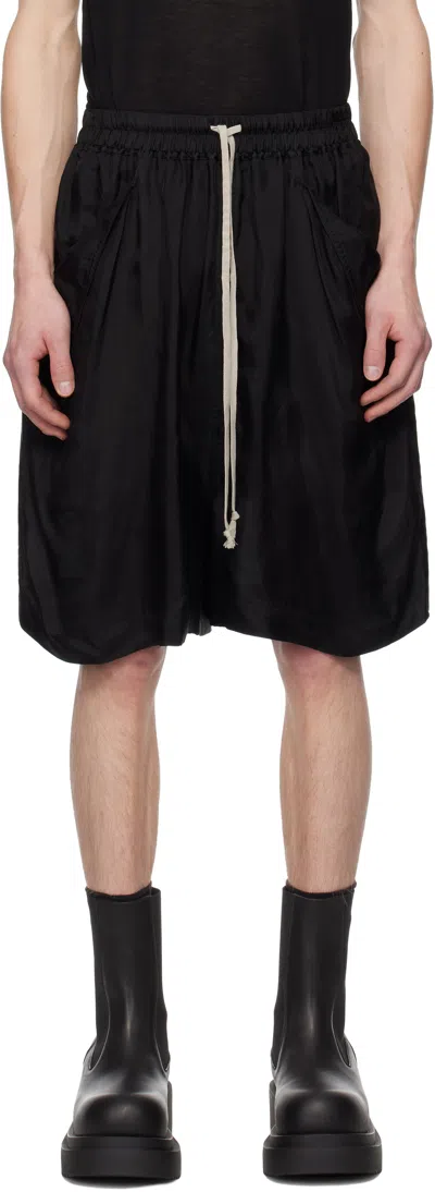 Rick Owens Black Hollywood Lido Boxers Shorts In 09 Black