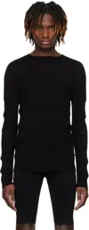 Rick Owens Black Hollywood Long Sleeve Sweater In 09 Black