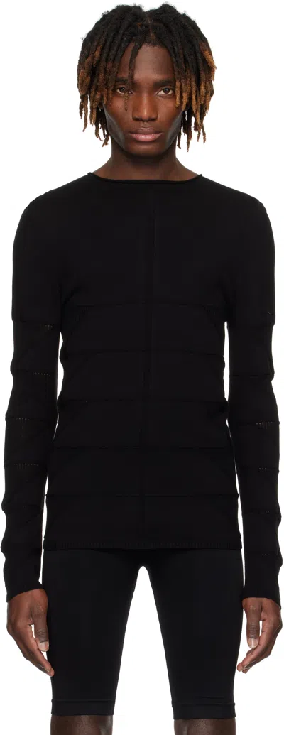 Rick Owens Black Hollywood Long Sleeve Sweater In 09 Black