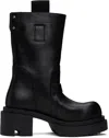 Rick Owens Black Hollywood Loo Pull On Bogun Boots In 99 Black/black