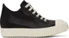 Rick Owens Black Hollywood Low Sneaks Sneakers In 911 Black/milk/milk