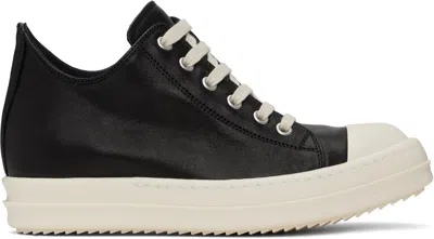 RICK OWENS BLACK HOLLYWOOD LOW SNEAKS SNEAKERS