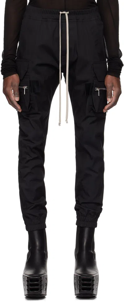 Rick Owens Black Hollywood Mastadon Cargo Pants In 09 Black