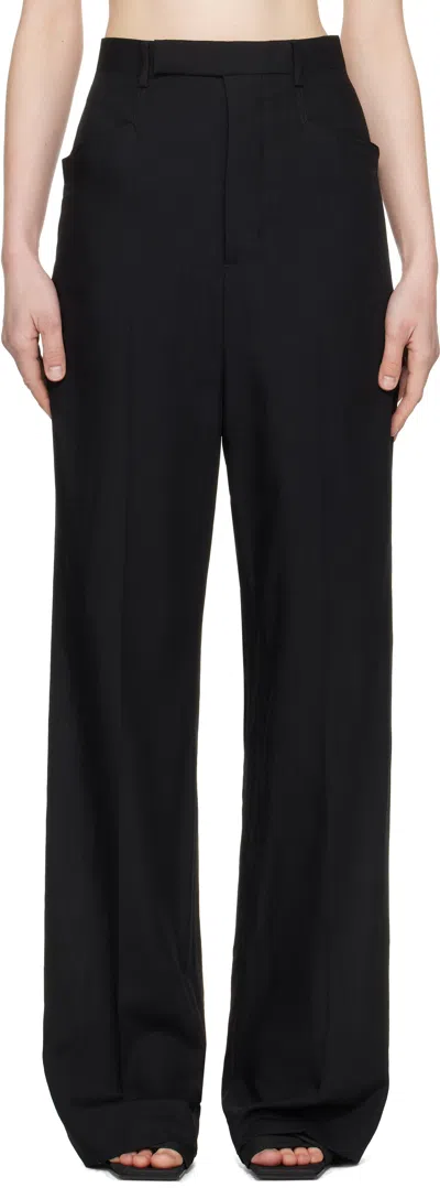 Rick Owens Black Hollywood Mastadon Trousers In 09 Black
