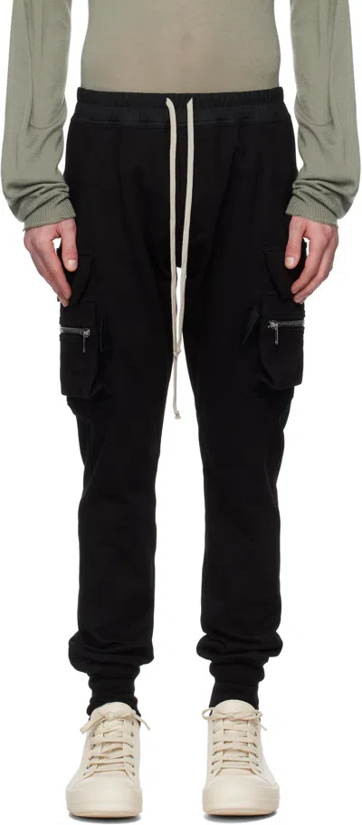 Rick Owens Black Hollywood Mastodon Cargo Pants In 09 Black