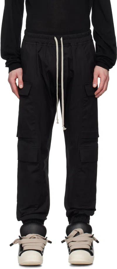 Rick Owens Black Hollywood Mastodon Megacargo Pants In 09 Black