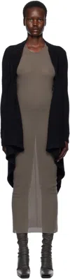 Rick Owens Black Hollywood Medium Wrap Cardigan In 09 Black